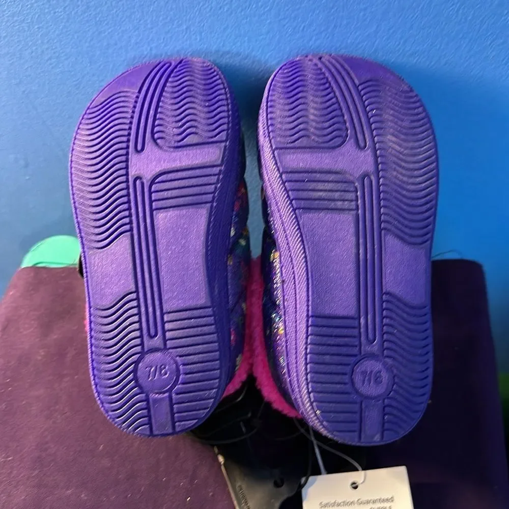 NWT Disney Encanto Girls Mirabel Hard Sole Slippers Purple Pink Size 7-8